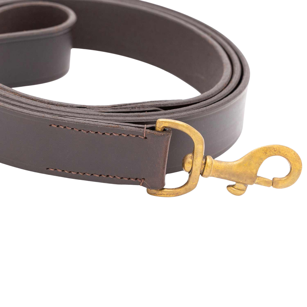 Jeffers Flat Leather Dog Leash with Hand Strap Handle, 6 Feet Long