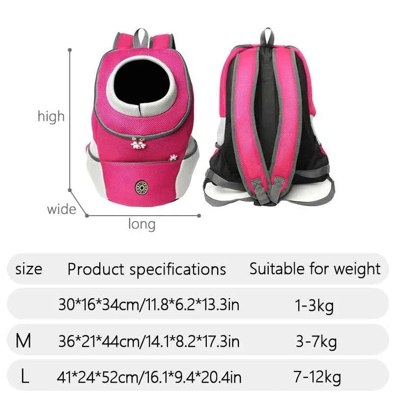Front-Facing Pet Carrier Backpack with Padded Shoulder Straps