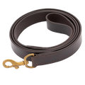 Jeffers Flat Leather Dog Leash with Hand Strap Handle, 6 Feet Long