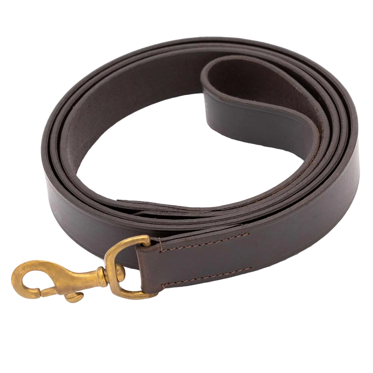Jeffers Flat Leather Dog Leash with Hand Strap Handle, 6 Feet Long