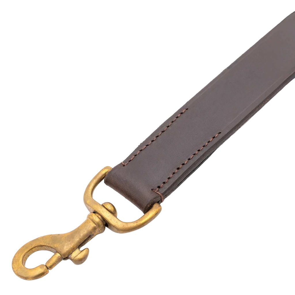 Jeffers Flat Leather Dog Leash with Hand Strap Handle, 6 Feet Long