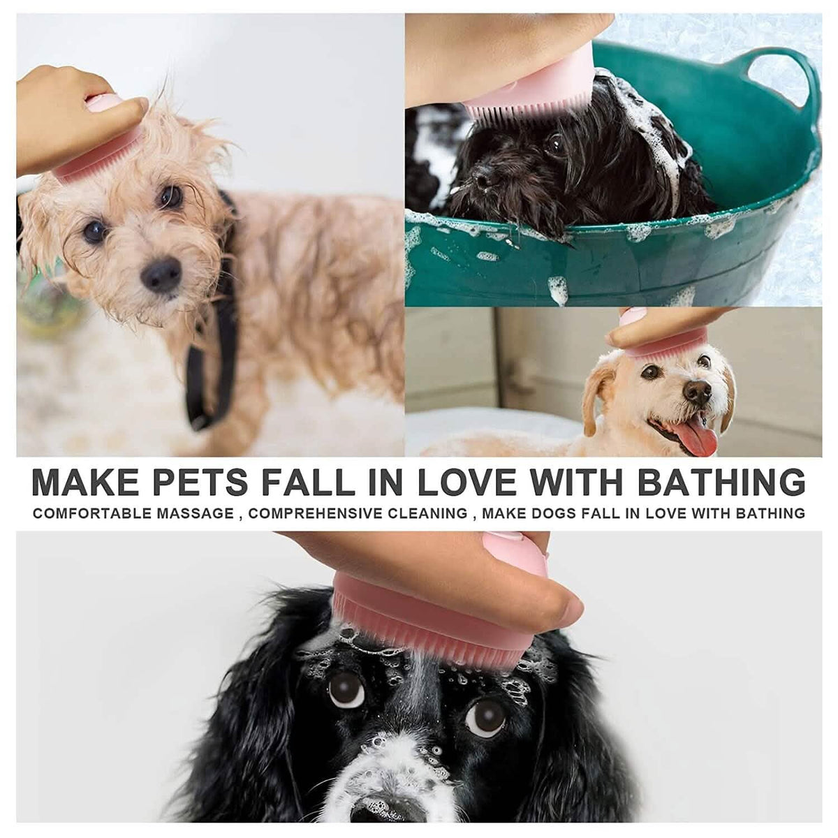 Pet Bath Brush Dog Scrubber